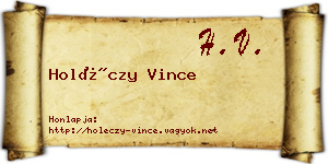 Holéczy Vince névjegykártya