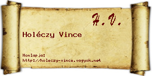 Holéczy Vince névjegykártya